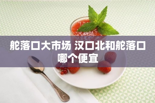 舵落口大市场 汉口北和舵落口哪个便宜