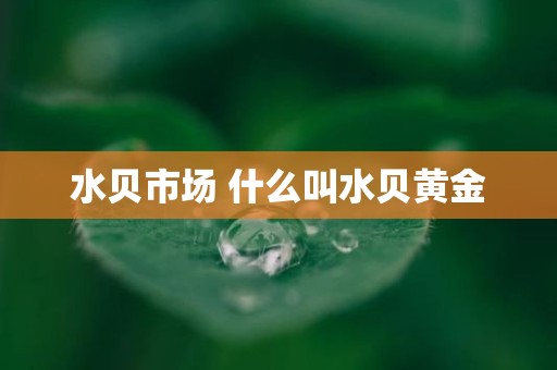 水贝市场 什么叫水贝黄金