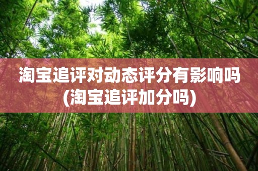 淘宝追评对动态评分有影响吗(淘宝追评加分吗)