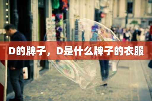 D的牌子，D是什么牌子的衣服