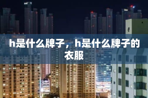 h是什么牌子，h是什么牌子的衣服