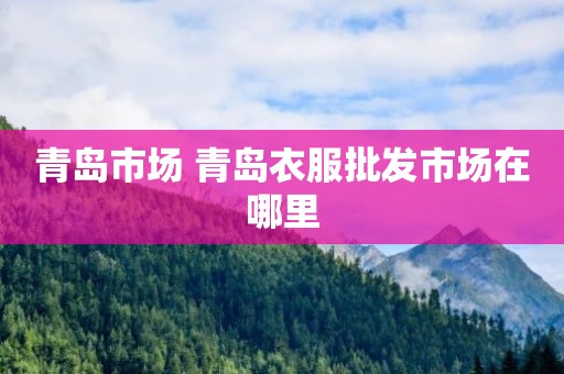 青岛市场 青岛衣服批发市场在哪里