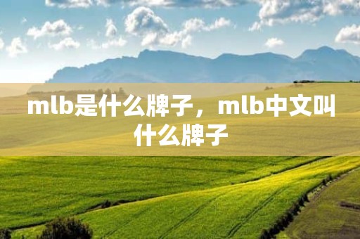 mlb是什么牌子，mlb中文叫什么牌子
