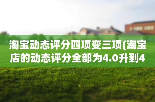 淘宝动态评分四项变三项(淘宝店的动态评分全部为4.0升到4.8左右需要多少单)