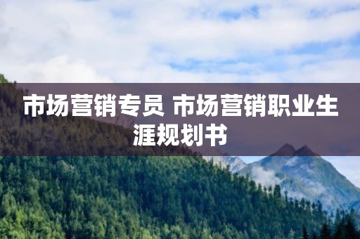 市场营销专员 市场营销职业生涯规划书