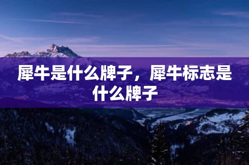 犀牛是什么牌子，犀牛标志是什么牌子