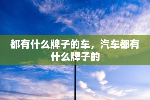 都有什么牌子的车，汽车都有什么牌子的