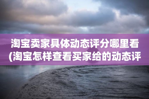 淘宝卖家具体动态评分哪里看(淘宝怎样查看买家给的动态评分)