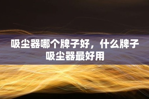 吸尘器哪个牌子好，什么牌子吸尘器最好用