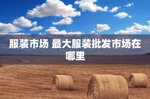 服装市场 最大服装批发市场在哪里