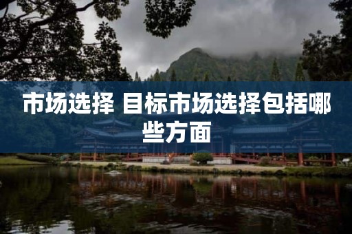 市场选择 目标市场选择包括哪些方面