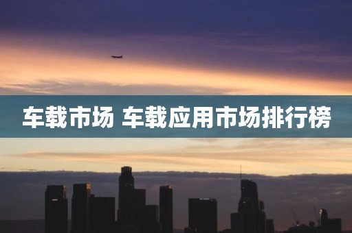 车载市场 车载应用市场排行榜