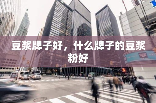 豆浆牌子好，什么牌子的豆浆粉好