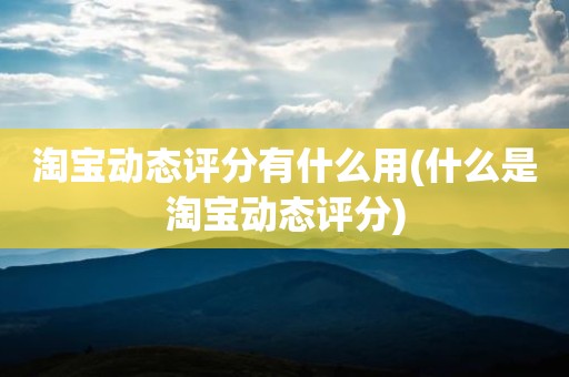 淘宝动态评分有什么用(什么是淘宝动态评分)