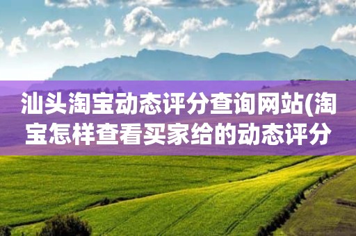汕头淘宝动态评分查询网站(淘宝怎样查看买家给的动态评分)