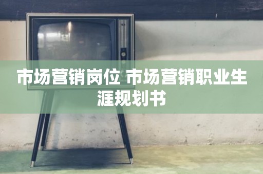 市场营销岗位 市场营销职业生涯规划书