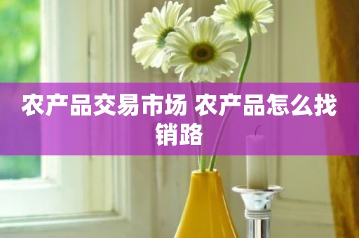 农产品交易市场 农产品怎么找销路