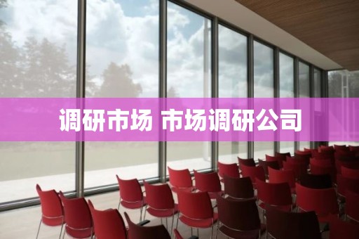 调研市场 市场调研公司