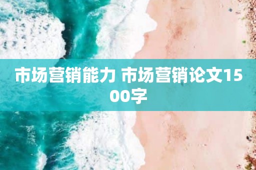 市场营销能力 市场营销论文1500字