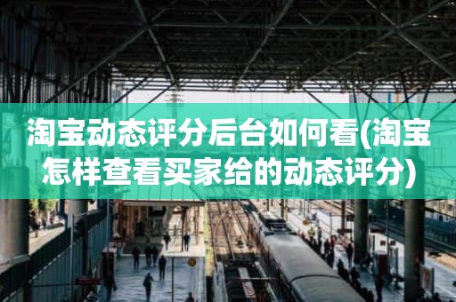 淘宝动态评分后台如何看(淘宝怎样查看买家给的动态评分)