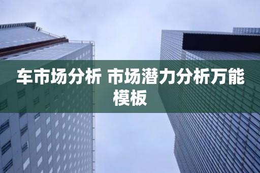 车市场分析 市场潜力分析万能模板