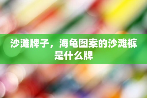 沙滩牌子，海龟图案的沙滩裤是什么牌