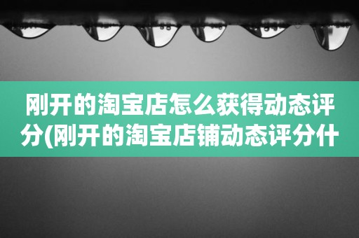 刚开的淘宝店怎么获得动态评分(刚开的淘宝店铺动态评分什么时候开始显示)