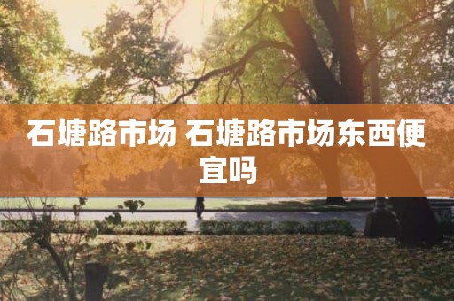 石塘路市场 石塘路市场东西便宜吗