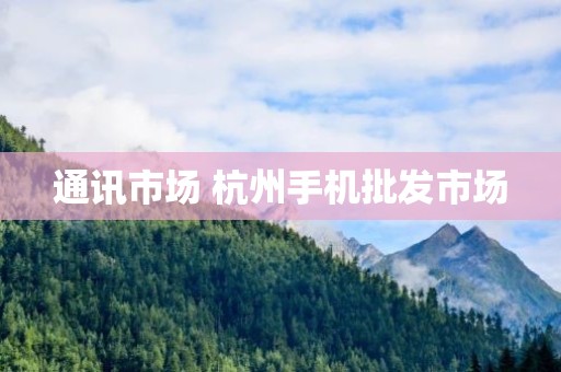 通讯市场 杭州手机批发市场