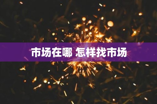 市场在哪 怎样找市场