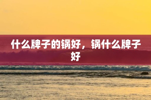 什么牌子的锅好，锅什么牌子好