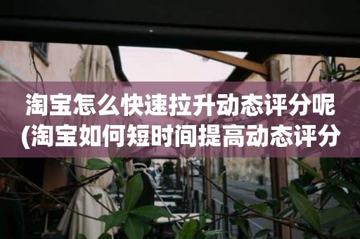 淘宝怎么快速拉升动态评分呢(淘宝如何短时间提高动态评分)