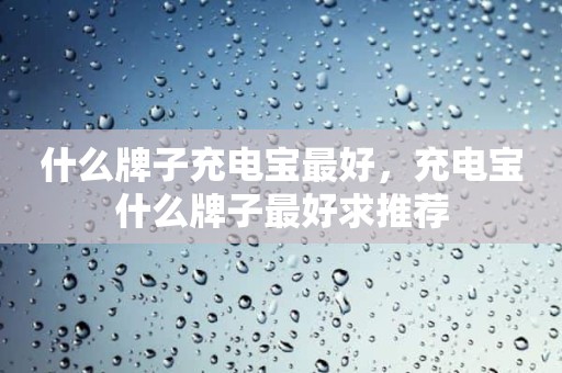 什么牌子充电宝最好，充电宝什么牌子最好求推荐