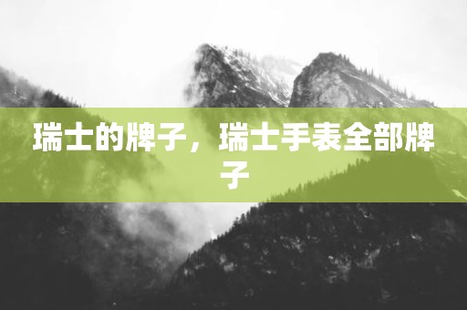 瑞士的牌子，瑞士手表全部牌子