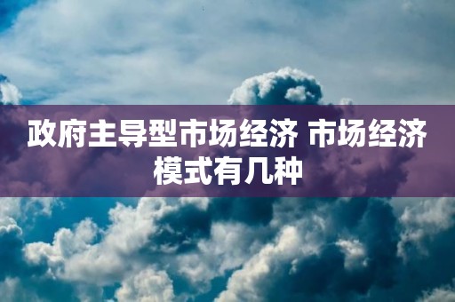 政府主导型市场经济 市场经济模式有几种