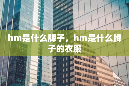 hm是什么牌子，hm是什么牌子的衣服