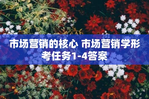 市场营销的核心 市场营销学形考任务1-4答案