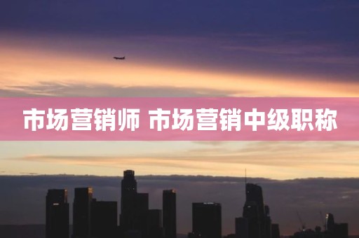 市场营销师 市场营销中级职称