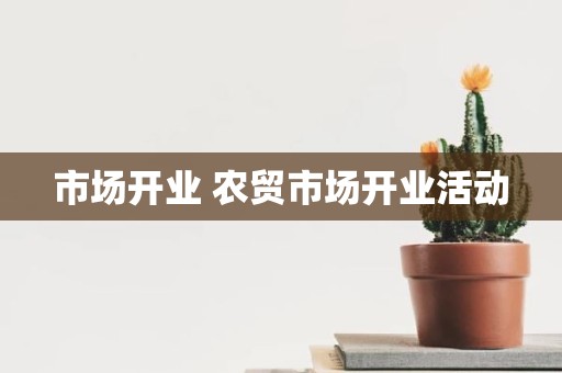 市场开业 农贸市场开业活动