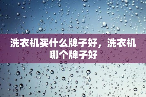 洗衣机买什么牌子好，洗衣机哪个牌子好