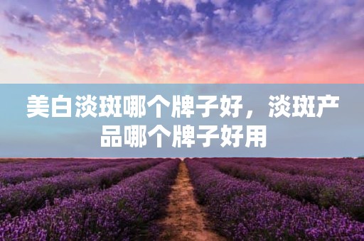 美白淡斑哪个牌子好，淡斑产品哪个牌子好用