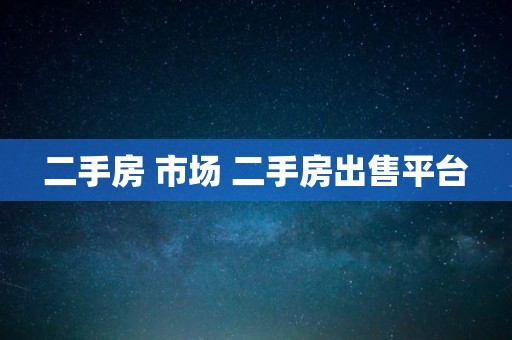 二手房 市场 二手房出售平台