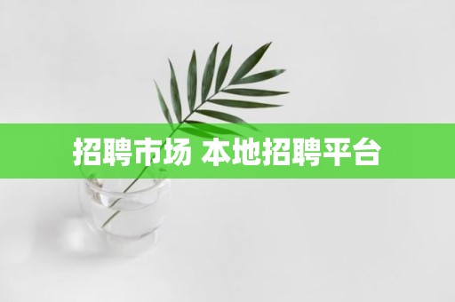 招聘市场 本地招聘平台