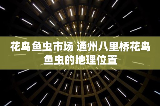 花鸟鱼虫市场 通州八里桥花鸟鱼虫的地理位置