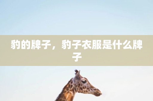 豹的牌子，豹子衣服是什么牌子