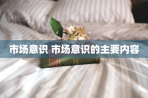 市场意识 市场意识的主要内容