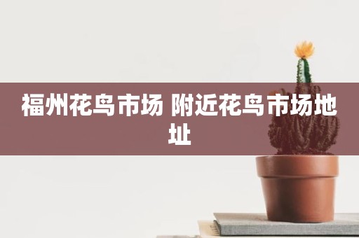 福州花鸟市场 附近花鸟市场地址