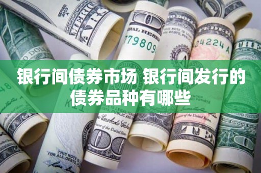银行间债券市场 银行间发行的债券品种有哪些
