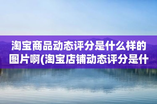 淘宝商品动态评分是什么样的图片啊(淘宝店铺动态评分是什么)