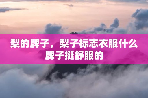 梨的牌子，梨子标志衣服什么牌子挺舒服的